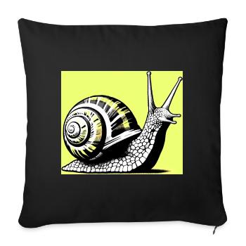 Escargot - Housse de coussin décorative 45 x 45 cm - noir - Devant