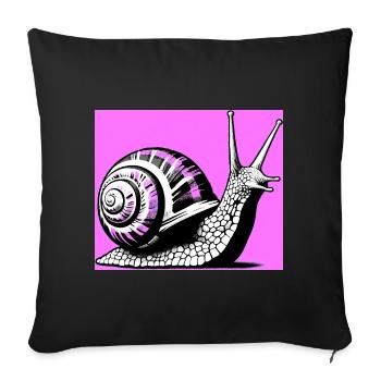 Snail - Sofa pillowcase 17,3'' x 17,3'' (45 x 45 cm) - black - Front