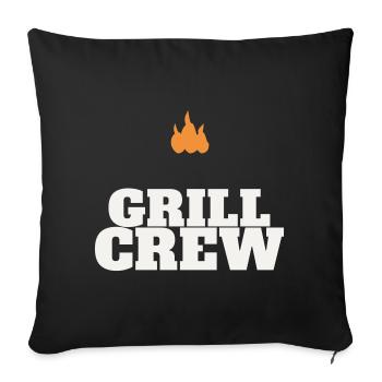 Équipe de grillage barbecue grillé Grill Master Team Fête des pères - Housse de coussin décorative 45 x 45 cm - noir - Devant
