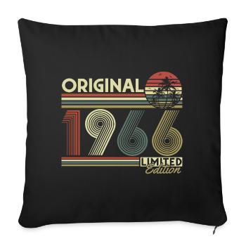 Original 1966 Vintage Vintage Retro Birthday - Sofa pillowcase 17,3'' x 17,3'' (45 x 45 cm) - black - Front
