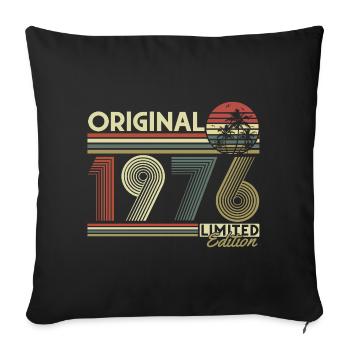 Original 1976 Vintage Vintage Retro Birthday - Sofa pillowcase 17,3'' x 17,3'' (45 x 45 cm) - black - Front