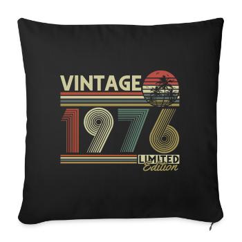 Millésime 1976 Vintage Cadeau d’anniversaire Rétro - Housse de coussin décorative 45 x 45 cm - noir - Devant
