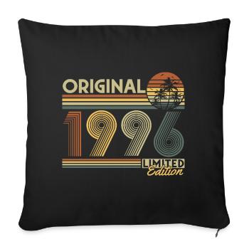 Original 1996 Vintage Vintage Retro Birthday - Sofa pillowcase 17,3'' x 17,3'' (45 x 45 cm) - black - Front