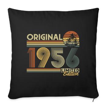 Original 1956 Vintage Jahrgang Geburtstag Geschenk - Sofakissenbezug 45 x 45 cm - Schwarz - Vorne
