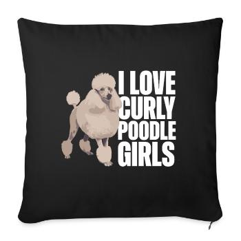 I Love Curly Poodle Girls Poodle Dog - Sofa pillowcase 17,3'' x 17,3'' (45 x 45 cm) - black - Front