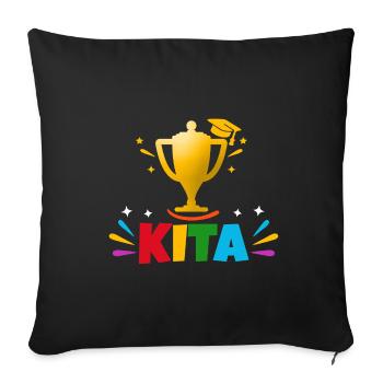 Kita - Sofakissenbezug 45 x 45 cm - Schwarz - Vorne