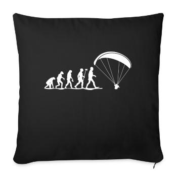 evolution paragliding - Housse de coussin décorative 45 x 45 cm - noir - Devant