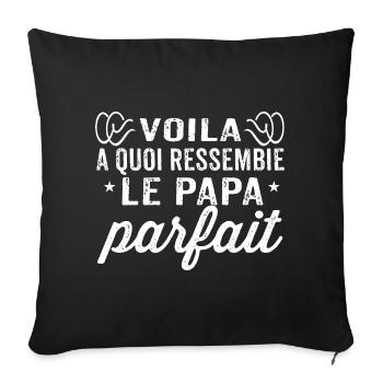 "Le papa parfait" - Housse de coussin décorative 45 x 45 cm - noir - Devant