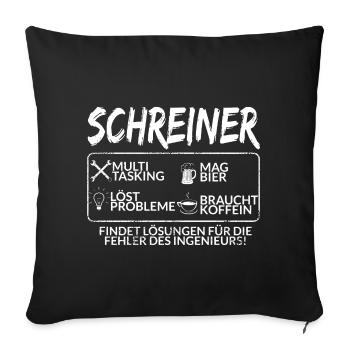 Der Schreiner - Sofakissenbezug 45 x 45 cm - Schwarz - Vorne