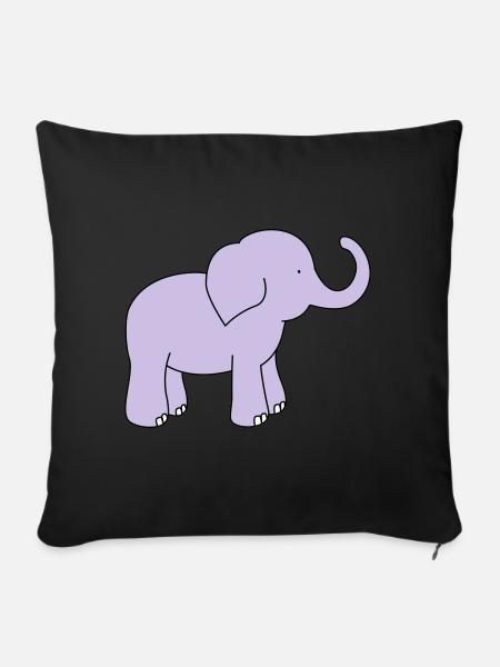 Elefant - Sofakissenbezug 45 x 45 cm - Schwarz
