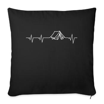Flatlines Zelt - Sofakissenbezug 45 x 45 cm - Schwarz - Vorne