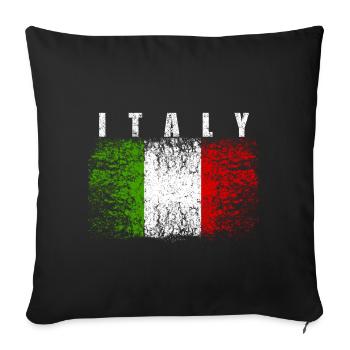 Italien Flagge 008 AllroundDesigns - Sofakissenbezug 45 x 45 cm - Schwarz - Vorne