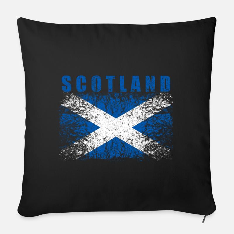 Schottland Flagge 008 AllroundDesigns - Sofakissenbezug 45 x 45 cm - Schwarz