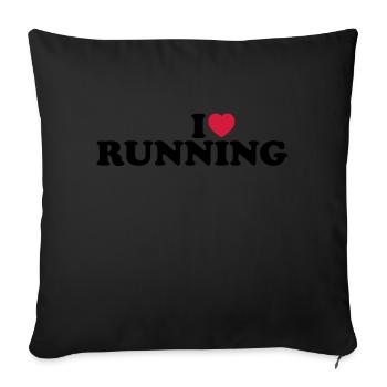 I love running - Housse de coussin décorative 45 x 45 cm - noir - Devant