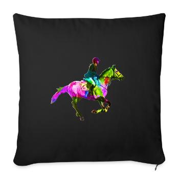 Cavalière colorée - Housse de coussin décorative 45 x 45 cm - noir - Devant