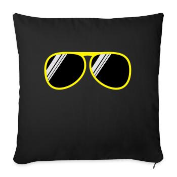 brille - Sofakissenbezug 45 x 45 cm - Schwarz - Vorne