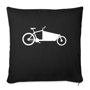 Cargo vélo silhouette blanc - Housse de coussin décorative 45 x 45 cm - noir - Devant