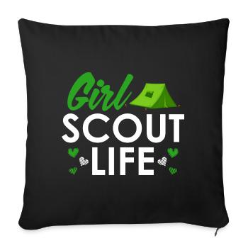 Scout Girl Life - Scouts Girl Scouts - Housse de coussin décorative 45 x 45 cm - noir - Devant