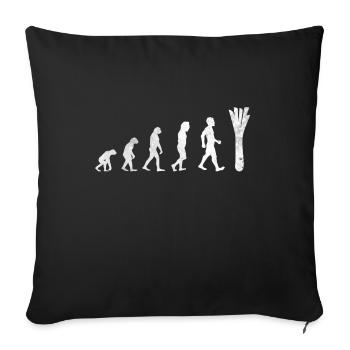 Cadeau de chemise de poireau d'évolution drôle - Housse de coussin décorative 45 x 45 cm - noir - Devant
