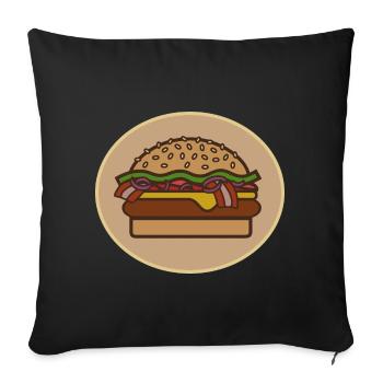 Cheeseburger - Housse de coussin décorative 45 x 45 cm - noir - Devant