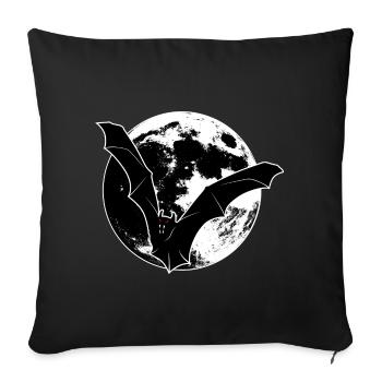 Bat in front of the moon - Sofa pillowcase 17,3'' x 17,3'' (45 x 45 cm) - black - Front