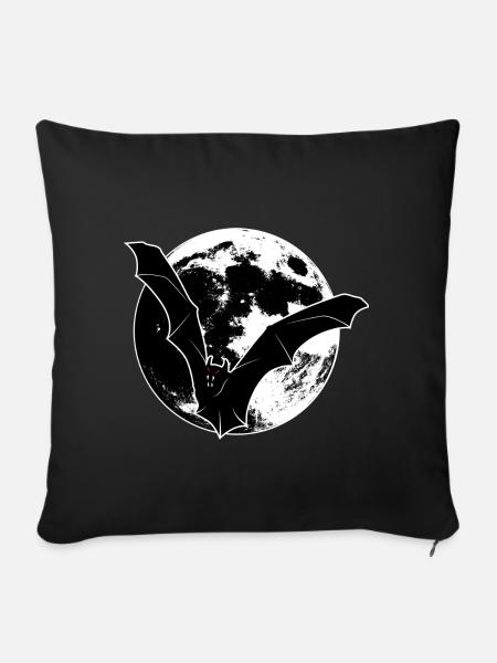 Fledermaus vor Mond - Sofakissenbezug 45 x 45 cm - Schwarz