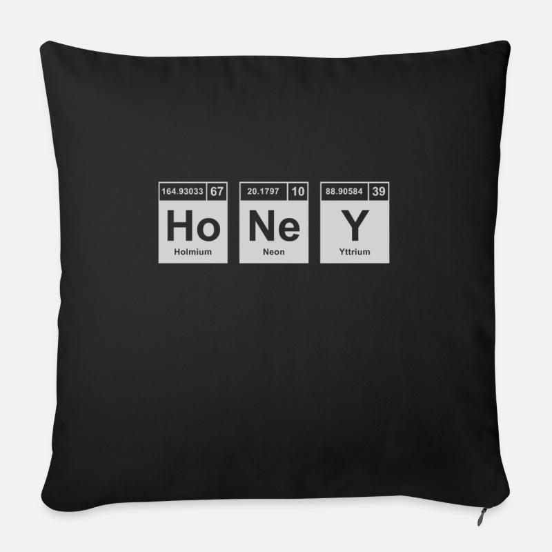 Honig Biene Periodensystem Elemente - Sofakissenbezug 45 x 45 cm - Schwarz