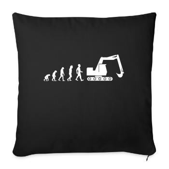 Digger Driver Evolution Job Job Shirt Cadeau - Housse de coussin décorative 45 x 45 cm - noir - Devant