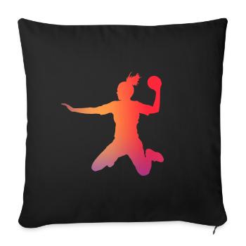 Handball Handballspielerin Handballerin Geschenk - Sofakissenbezug 45 x 45 cm - Schwarz - Vorne