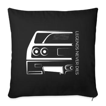 Legends Never Die – Retro Car Line Art - Sofa pillowcase 17,3'' x 17,3'' (45 x 45 cm) - black - Front