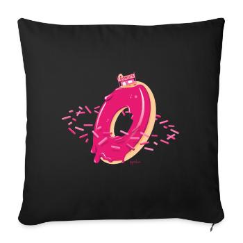 Planète Donut - Housse de coussin décorative 45 x 45 cm - noir - Devant