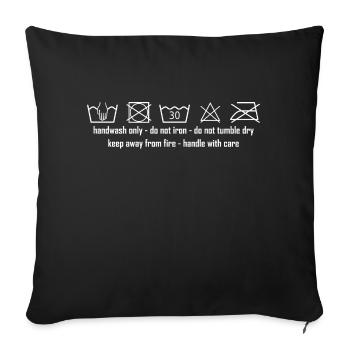 washing instructions - Sofa pillowcase 17,3'' x 17,3'' (45 x 45 cm) - black - Front