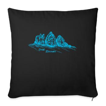 Trois sommets dans le Tyrol du Sud - Housse de coussin décorative 45 x 45 cm - noir - Devant