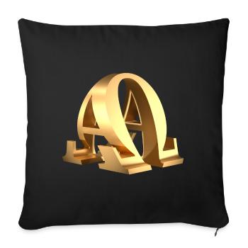 Alpha and Omega Symbol - Beginning and End - Sofa pillowcase 17,3'' x 17,3'' (45 x 45 cm) - black - Front