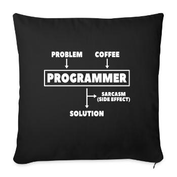Coding Programmer Nerd Computer Science Coffee - Sofa pillowcase 17,3'' x 17,3'' (45 x 45 cm) - black - Front