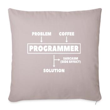 Coding Programmer Nerd Computer Science Coffee - Sofa pillowcase 17,3'' x 17,3'' (45 x 45 cm) - light taupe - Front