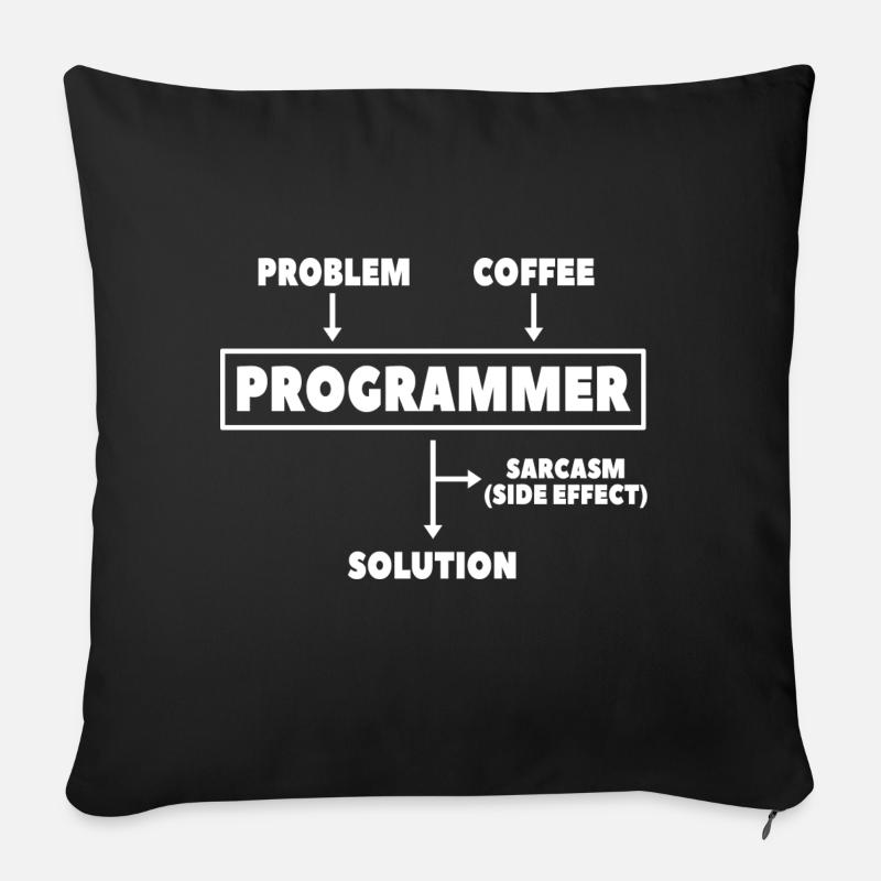Coding Programmierer Nerd Informatik Kaffee - Sofakissenbezug 45 x 45 cm - Schwarz