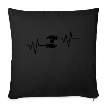 Battement de coeur - Main dans la main Love Cohesion Loyal - Housse de coussin décorative 45 x 45 cm - noir - Devant