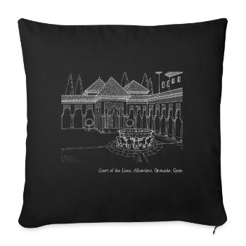 Alhambra, Court of the Lions 2 (dark) - Sofa pillowcase 17,3'' x 17,3'' (45 x 45 cm) - black - Front