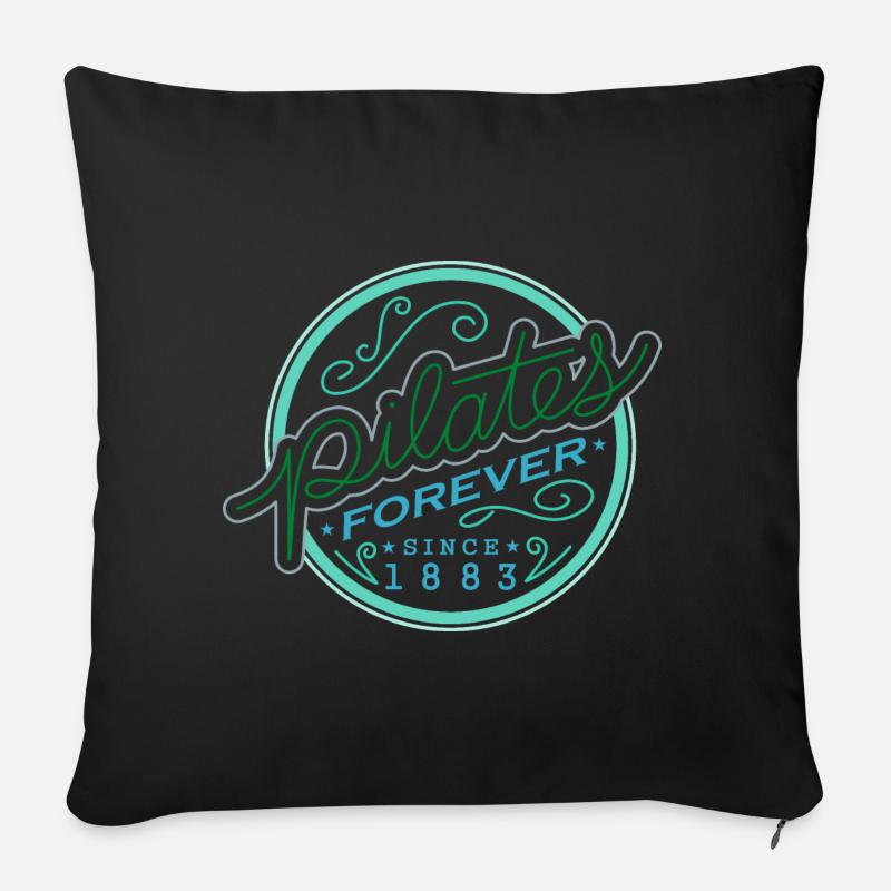 Pilates Forever Green Lightblue - Housse de coussin décorative 45 x 45 cm - noir