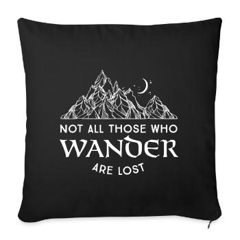 Hiking climbing mountains saying - Sofa pillowcase 17,3'' x 17,3'' (45 x 45 cm) - black - Front