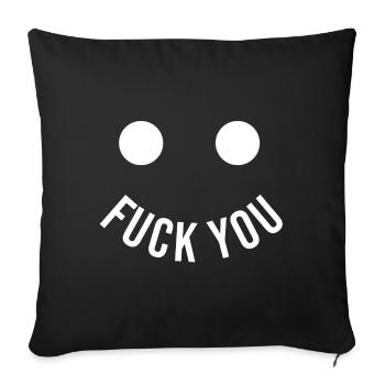 Va te faire sourire - Housse de coussin décorative 45 x 45 cm - noir - Devant