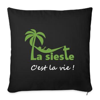 La sieste - Housse de coussin décorative 45 x 45 cm - noir - Devant