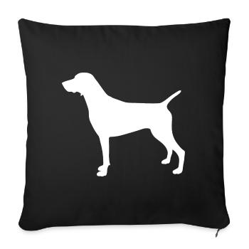 Silhouette allemande à poil court - Housse de coussin décorative 45 x 45 cm - noir - Devant