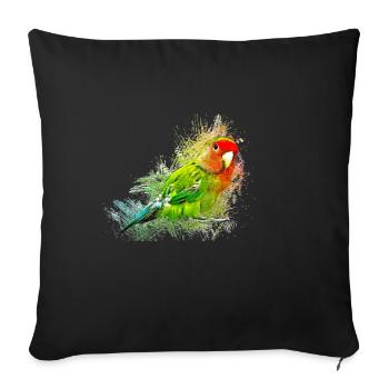 Petit perroquet - Housse de coussin décorative 45 x 45 cm - noir - Devant