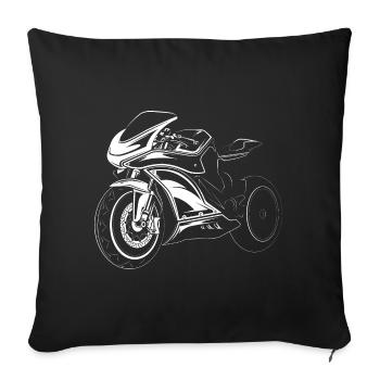 Motorcycle Racing Biker Race Illustration Icon - Sofa pillowcase 17,3'' x 17,3'' (45 x 45 cm) - black - Front