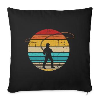 Fly fishing - Sofa pillowcase 17,3'' x 17,3'' (45 x 45 cm) - black - Front