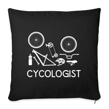 Cycologist bicycle bike bicycle wheel racing bike racing - Sofa pillowcase 17,3'' x 17,3'' (45 x 45 cm) - black - Front