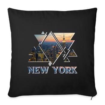 New York City USA America Skyline - Sofa pillowcase 17,3'' x 17,3'' (45 x 45 cm) - black - Front