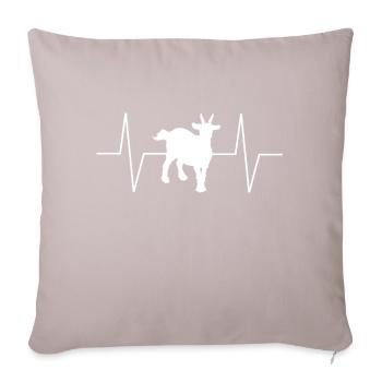 Chèvre Heartbeat EKG Pulse Cool Goat Lovers - Housse de coussin décorative 45 x 45 cm - taupe clair - Devant